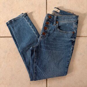 Madewell 9" Mid-Rise Skinny Crop Jeans: Button-Front Tencel Denim